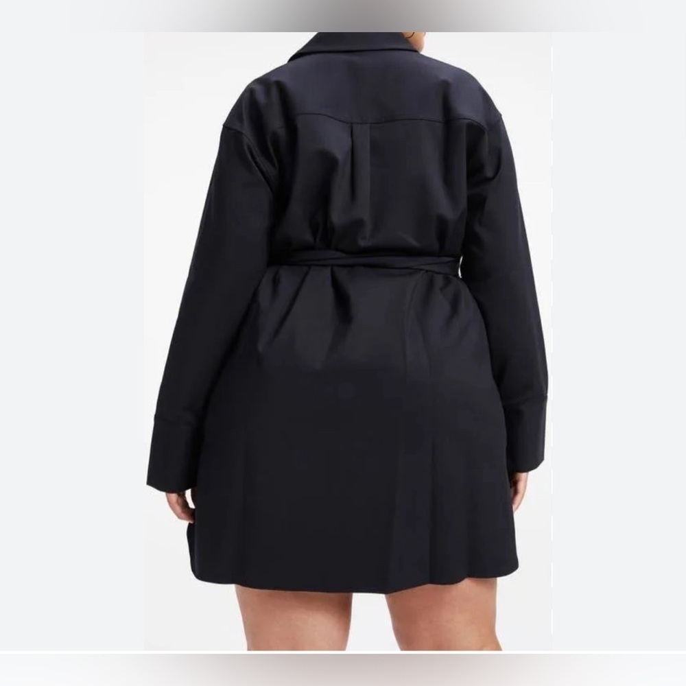 GOOD AMERICAN POPLIN SHIRT PLUS DRESS BLACK SIZE 7 NEW - Picture 2 of 9